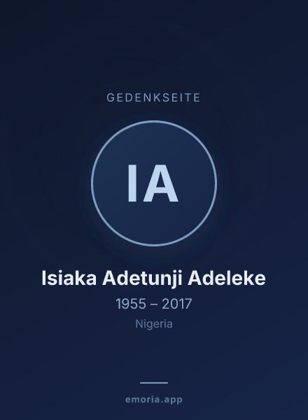 Gedenkportrait von Isiaka Adetunji Adeleke