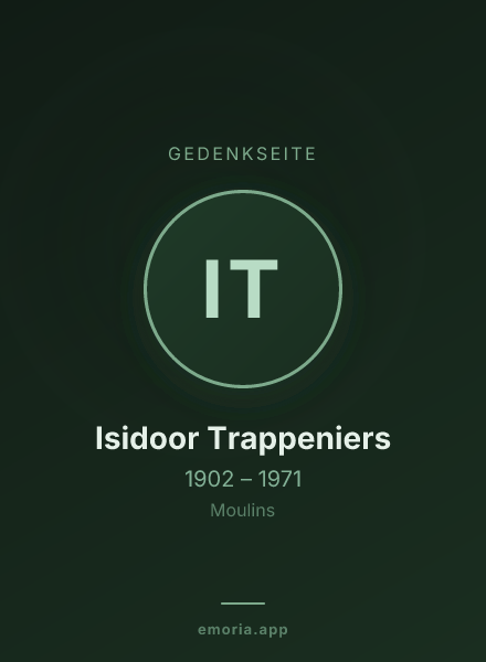 Gedenkportrait von Isidoor Trappeniers