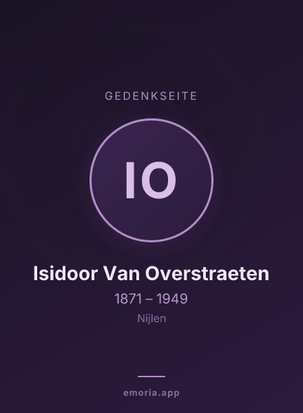Gedenkportrait von Isidoor Van Overstraeten
