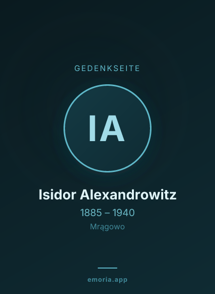Gedenkportrait von Isidor Alexandrowitz
