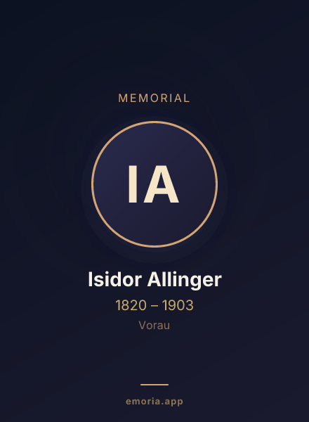 Memorial portrait of Isidor Allinger