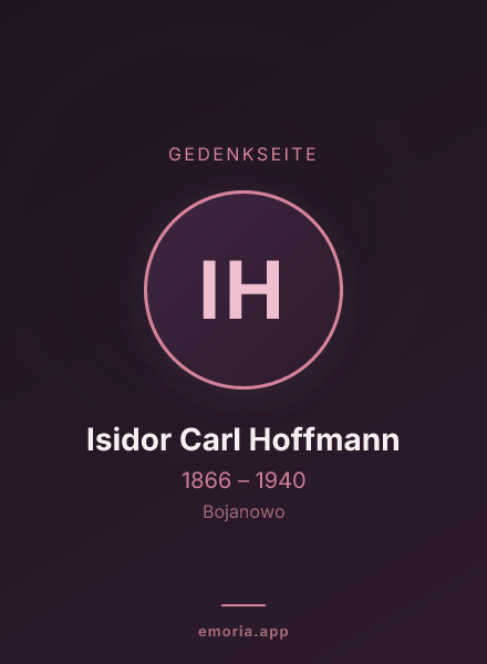 Gedenkportrait von Isidor Carl Hoffmann