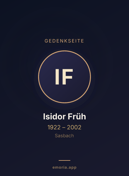 Gedenkportrait von Isidor Früh
