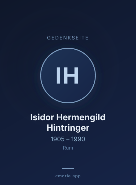 Gedenkportrait von Isidor Hermengild Hintringer