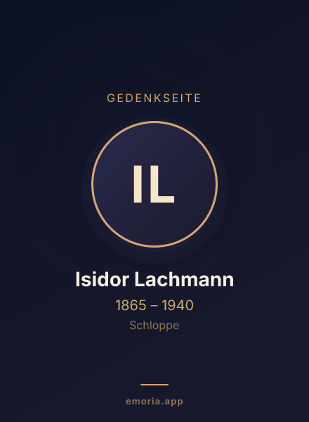 Gedenkportrait von Isidor Lachmann