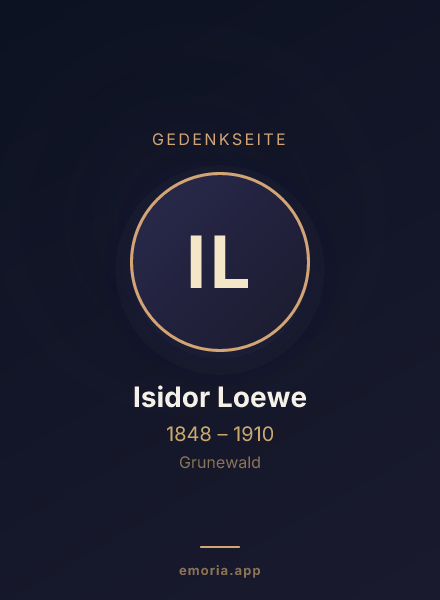 Gedenkportrait von Isidor Loewe