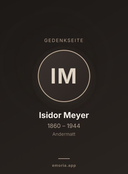 Gedenkportrait von Isidor Meyer