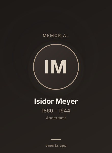Memorial portrait of Isidor Meyer