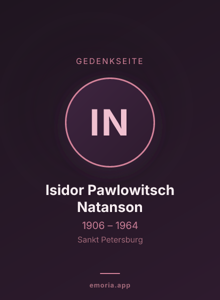 Gedenkportrait von Isidor Pawlowitsch Natanson