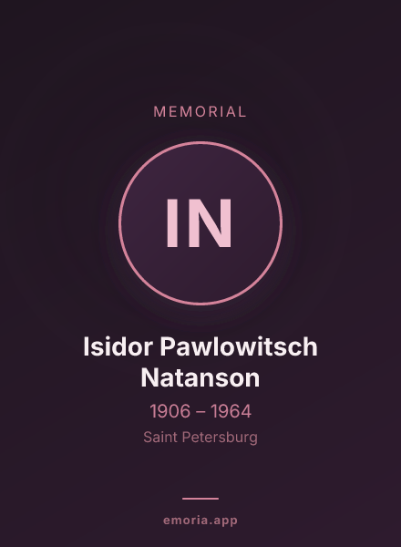 Memorial portrait of Isidor Pawlowitsch Natanson