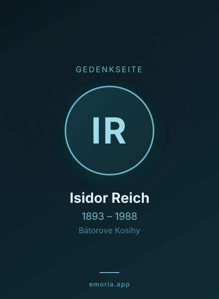 Gedenkportrait von Isidor Reich
