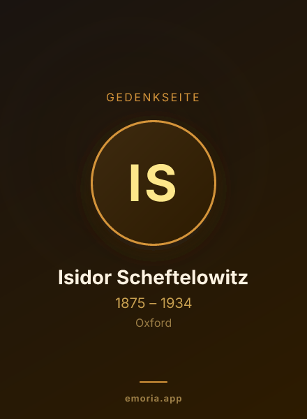 Gedenkportrait von Isidor Scheftelowitz