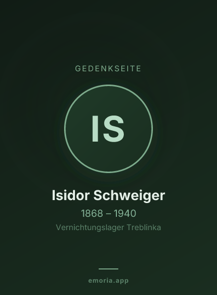 Gedenkportrait von Isidor Schweiger