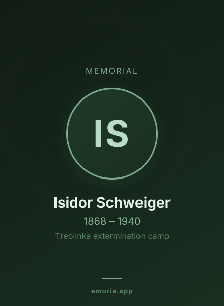 Memorial portrait of Isidor Schweiger