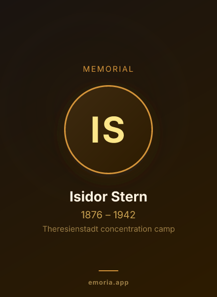Memorial portrait of Isidor Stern
