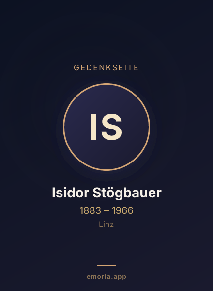 Gedenkportrait von Isidor Stögbauer