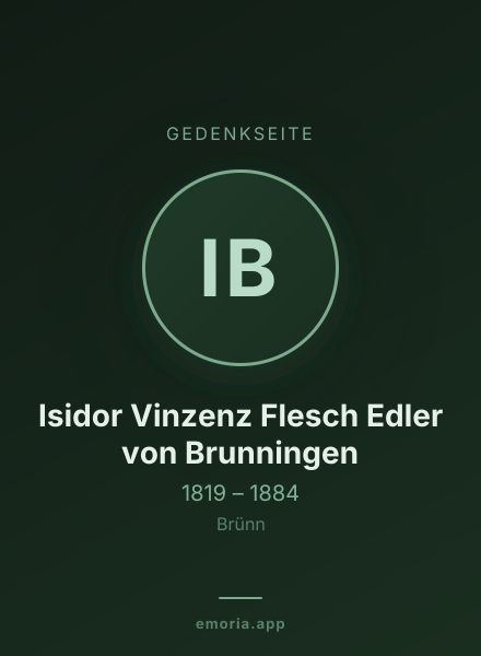 Gedenkportrait von Isidor Vinzenz Flesch Edler von Brunningen