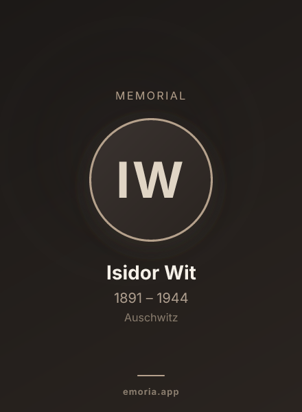 Memorial portrait of Isidor Wit
