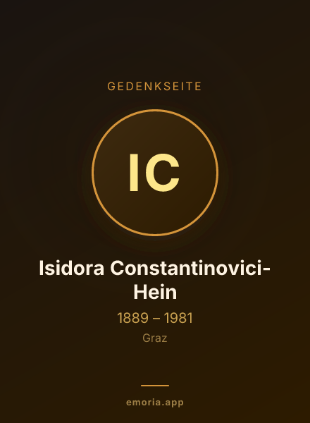 Gedenkportrait von Isidora Constantinovici-Hein