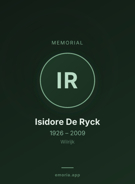 Memorial portrait of Isidore De Ryck