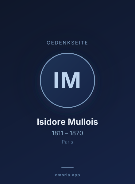 Gedenkportrait von Isidore Mullois