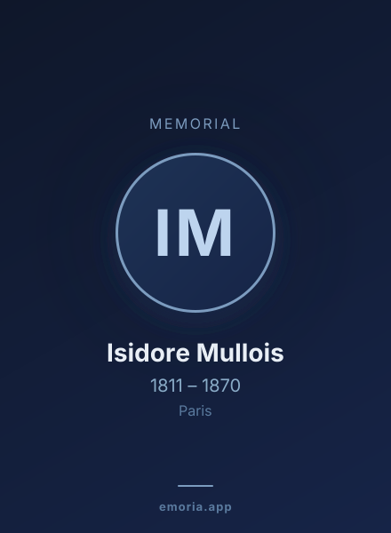 Memorial portrait of Isidore Mullois
