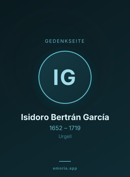 Gedenkportrait von Isidoro Bertrán García