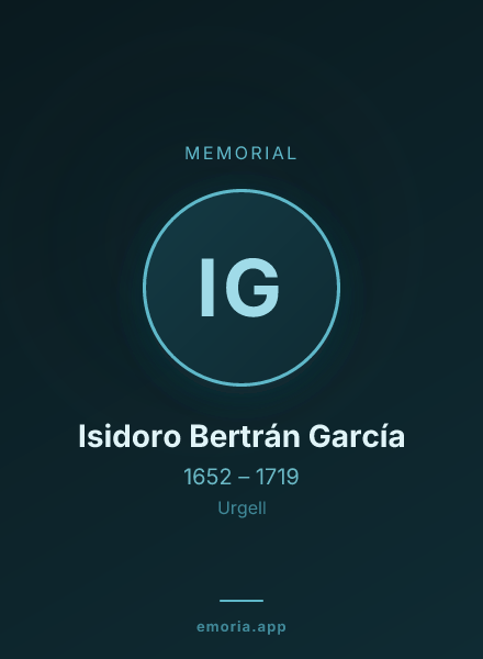 Memorial portrait of Isidoro Bertrán García