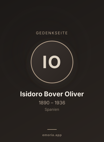 Gedenkportrait von Isidoro Bover Oliver