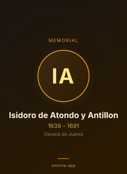 Memorial portrait of Isidoro de Atondo y Antillon
