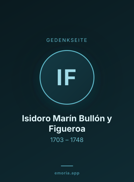 Gedenkportrait von Isidoro Marín Bullón y Figueroa