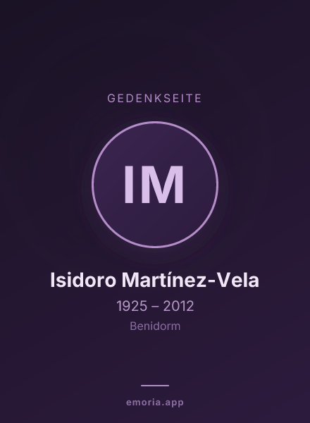Gedenkportrait von Isidoro Martínez-Vela