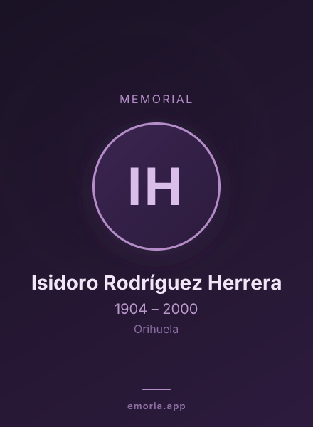 Memorial portrait of Isidoro Rodríguez Herrera