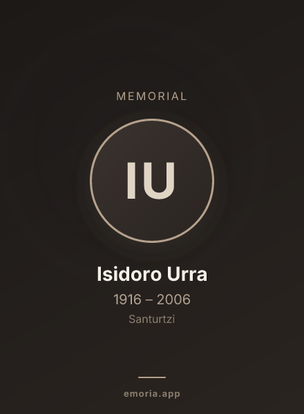 Memorial portrait of Isidoro Urra
