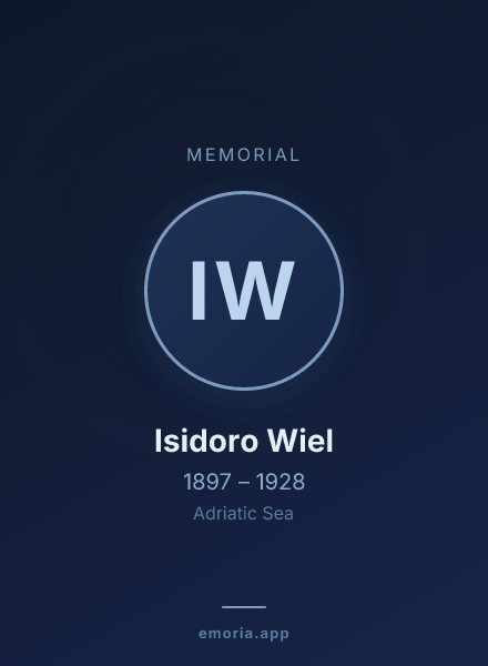 Memorial portrait of Isidoro Wiel