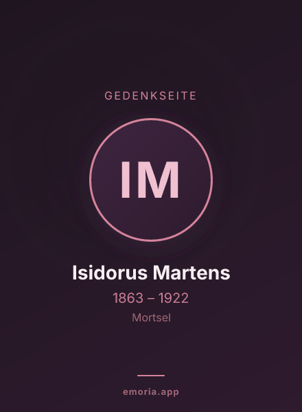 Gedenkportrait von Isidorus Martens