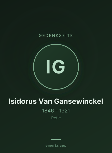 Gedenkportrait von Isidorus Van Gansewinckel