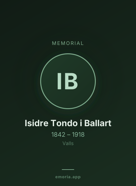 Memorial portrait of Isidre Tondo i Ballart