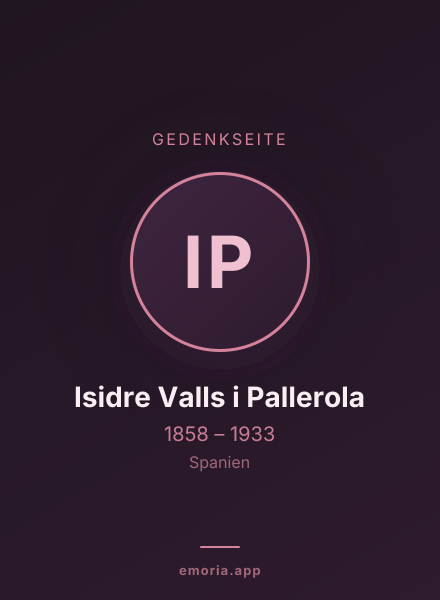 Gedenkportrait von Isidre Valls i Pallerola