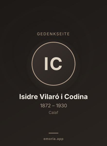 Gedenkportrait von Isidre Vilaró i Codina