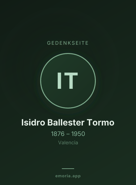Gedenkportrait von Isidro Ballester Tormo