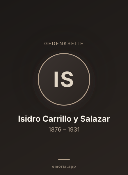 Gedenkportrait von Isidro Carrillo y Salazar
