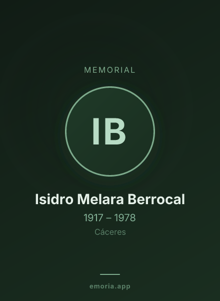 Memorial portrait of Isidro Melara Berrocal