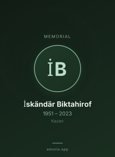 Memorial portrait of İskändär Biktahirof