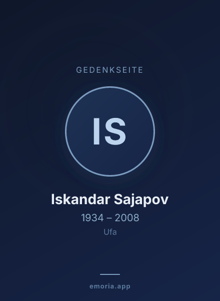 Gedenkportrait von Iskandar Sajapov