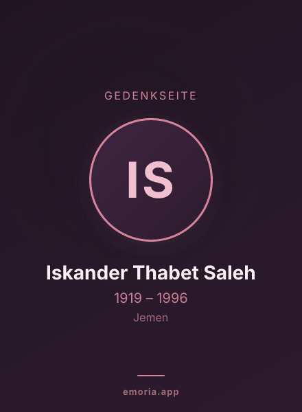 Gedenkportrait von Iskander Thabet Saleh