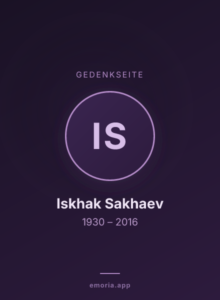 Gedenkportrait von Iskhak Sakhaev