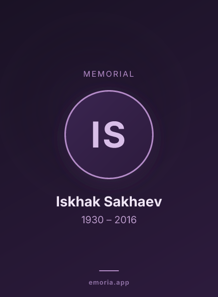 Memorial portrait of Iskhak Sakhaev