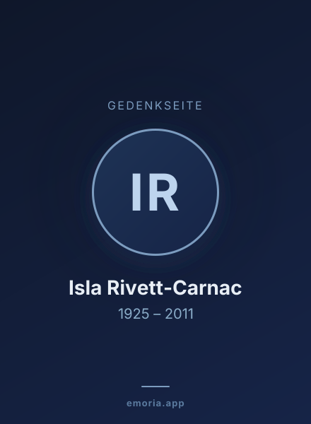 Gedenkportrait von Isla Rivett-Carnac