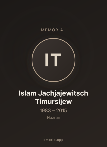 Memorial portrait of Islam Jachjajewitsch Timursijew